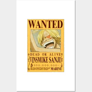 Vinsmoke Sanji Wanted Poster - 330.000.000 Berries Posters and Art